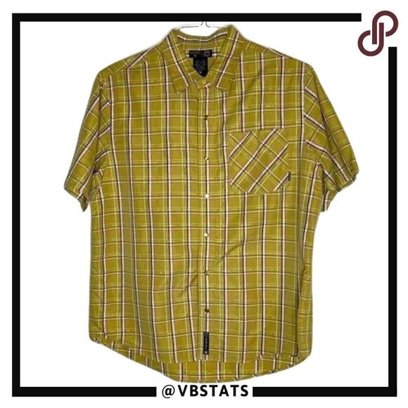 Medium Ezekiel Mustard-White Plaid SS Shirt - Picture 1 of 4